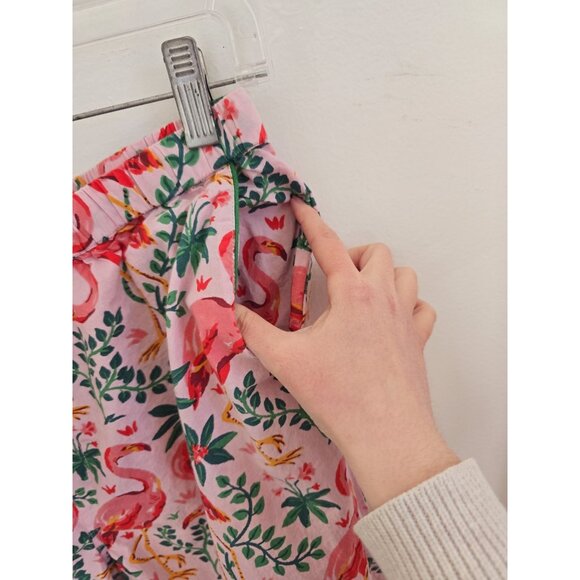 Print Fresh Organic Cotton Flamingo Floral Pink 2 Piece Pajama Set S Lounge - Picture 10 of 11